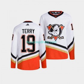 Pánské Hokejový Dres Anaheim Ducks Troy Terry 19 Adidas 2022-2023 Reverse Retro Bílý Authentic